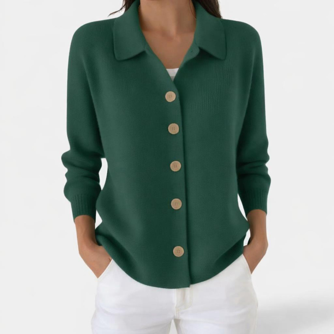 Casual Women's Button-Up Knit Cardigan