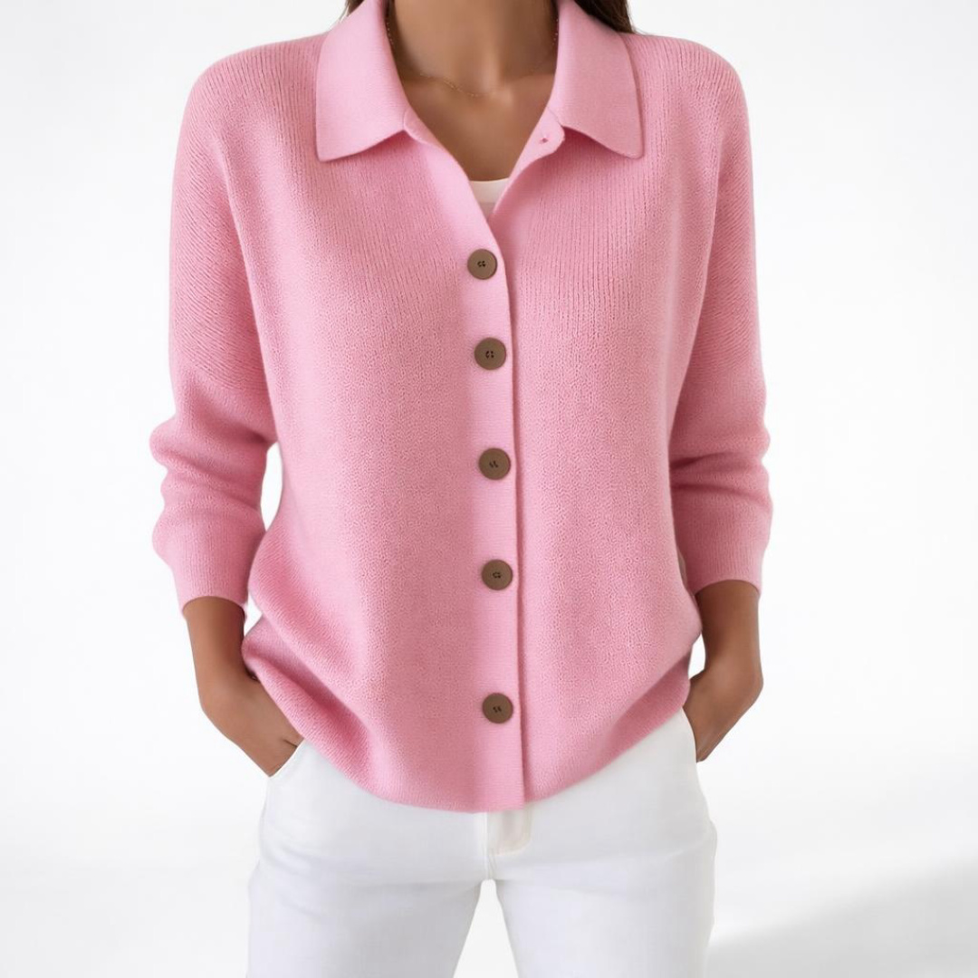 Casual Women's Button-Up Knit Cardigan