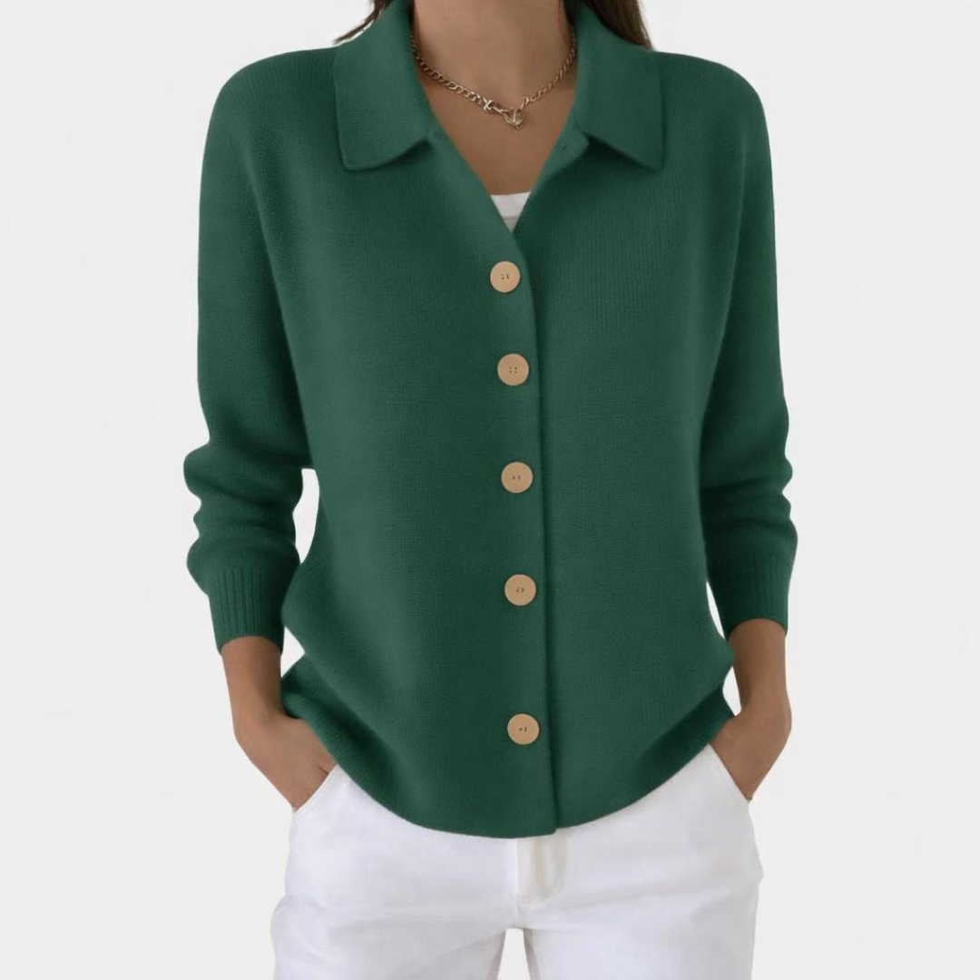Casual Women's Button-Up Knit Cardigan