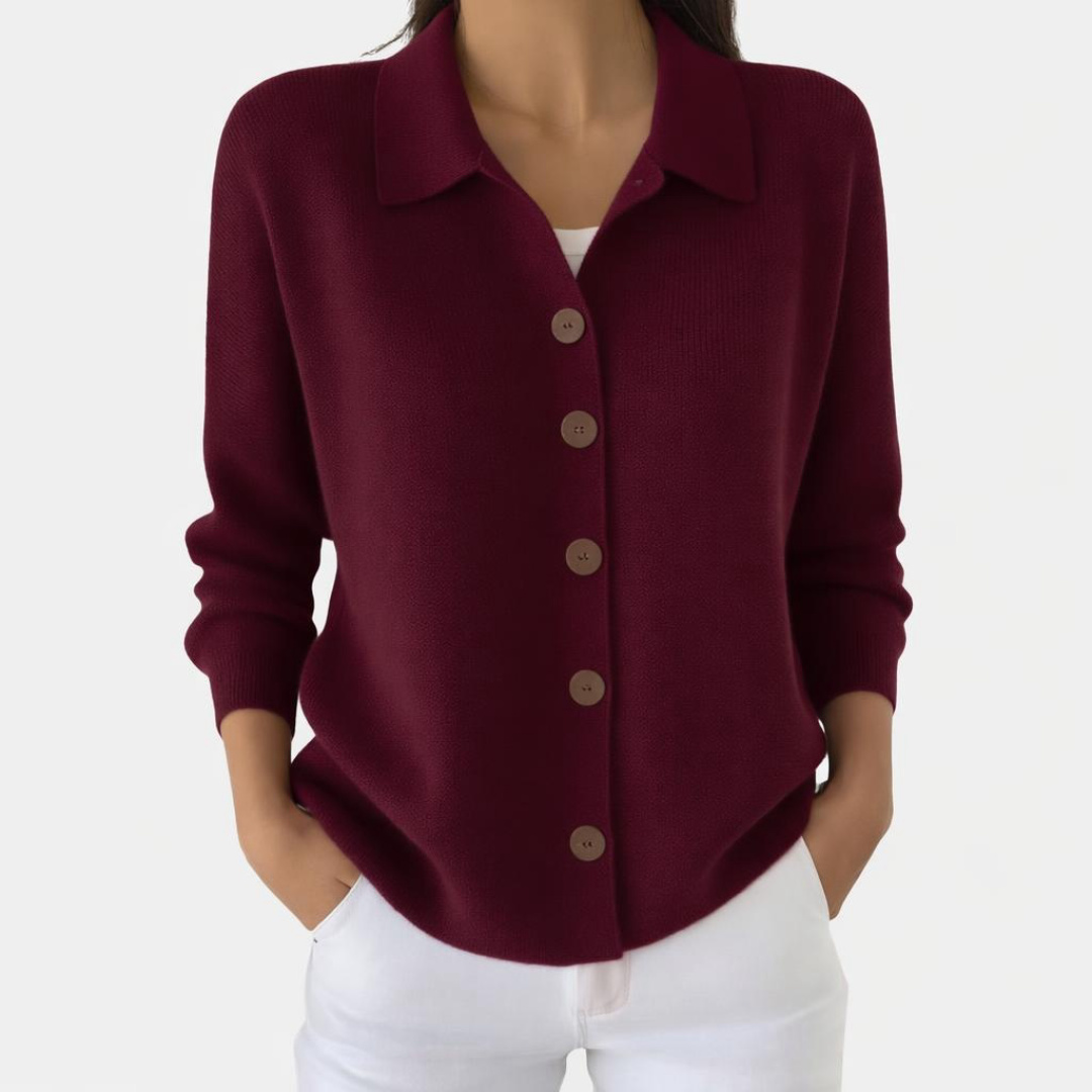 Casual Women's Button-Up Knit Cardigan