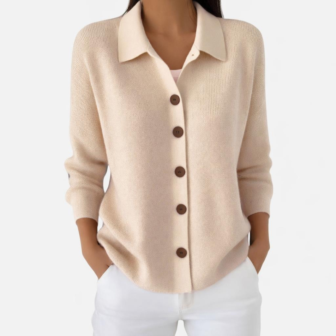 Casual Women's Button-Up Knit Cardigan