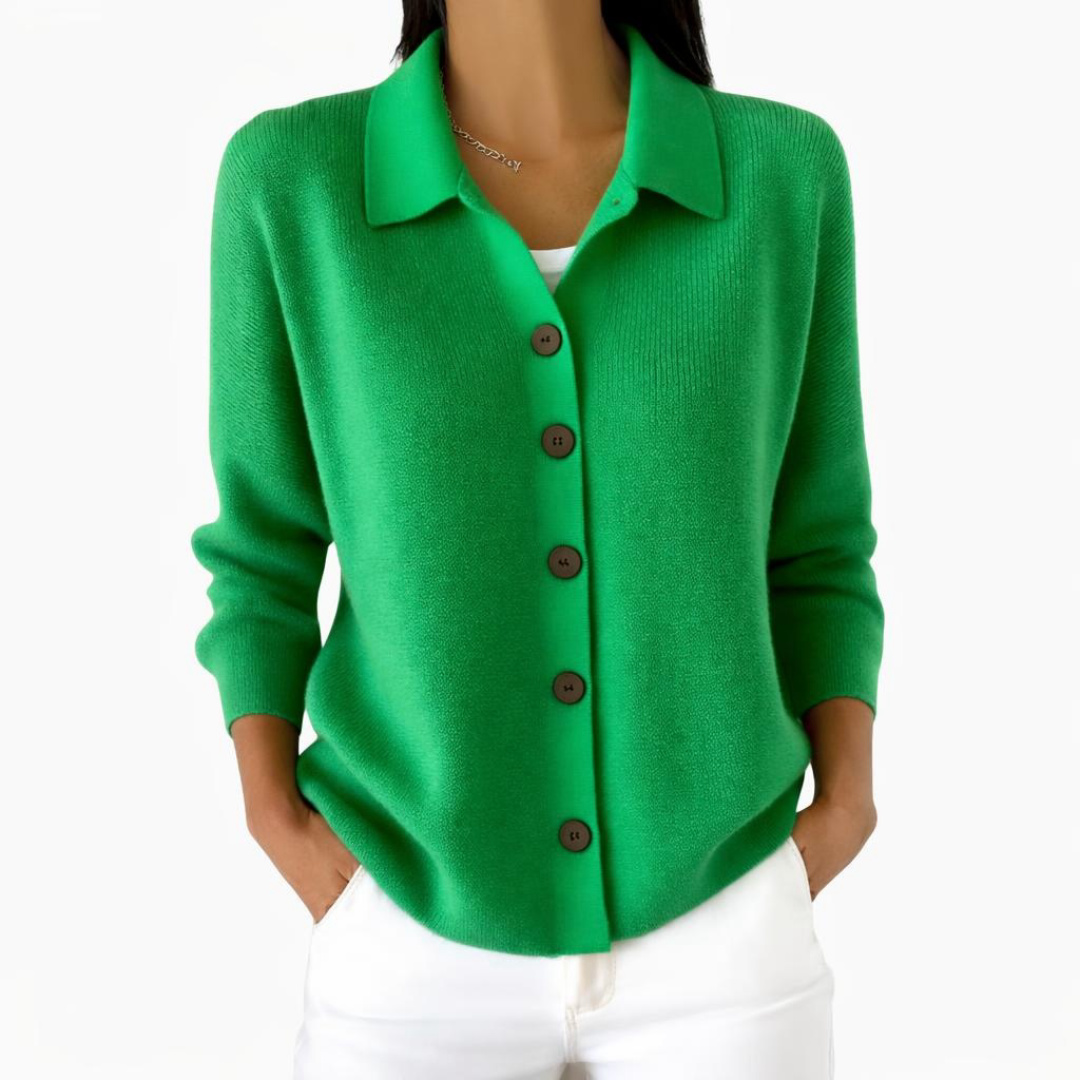 Casual Women's Button-Up Knit Cardigan