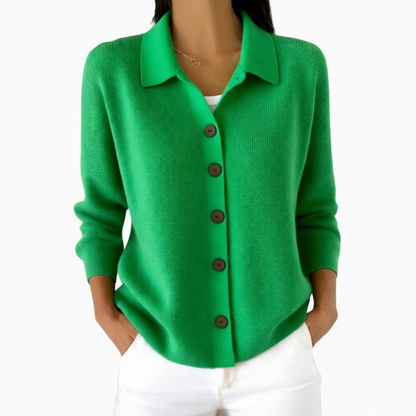Casual Women's Button-Up Knit Cardigan