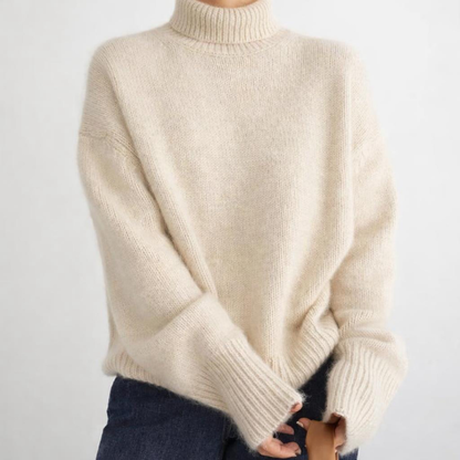 Elegant Women's Turtleneck Sweater with High