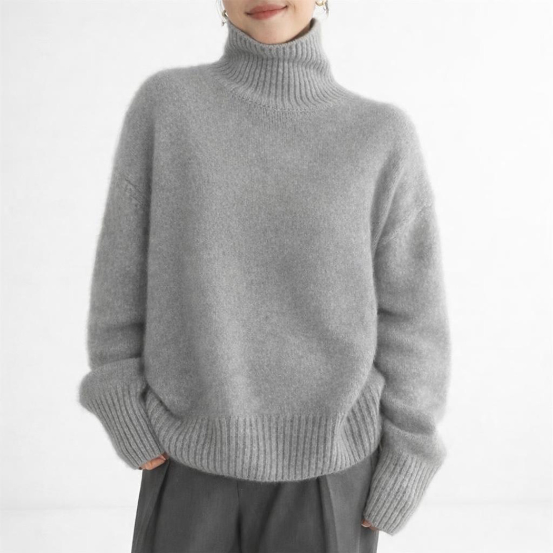 Elegant Women's Turtleneck Sweater with High
