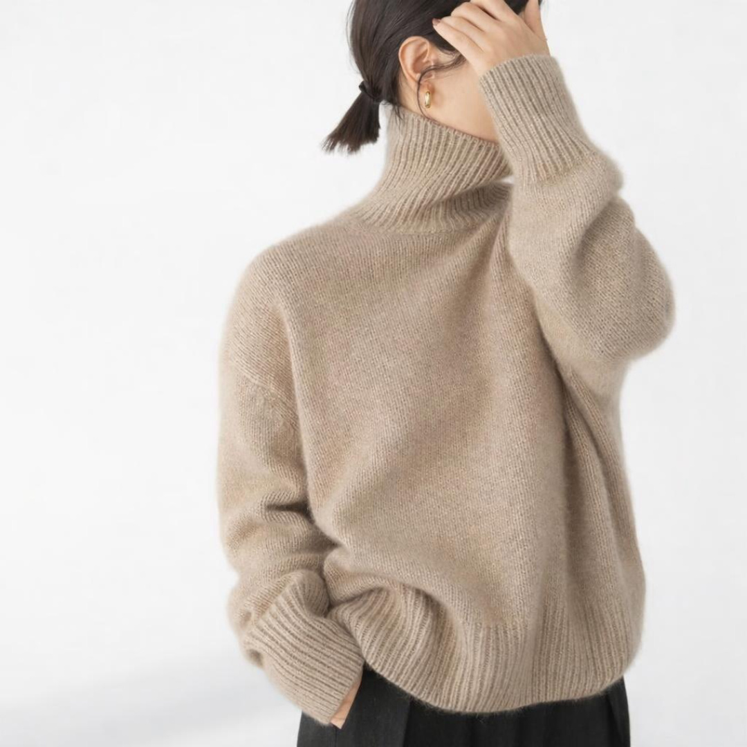 Elegant Women's Turtleneck Sweater with High