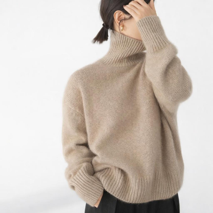 Elegant Women's Turtleneck Sweater with High