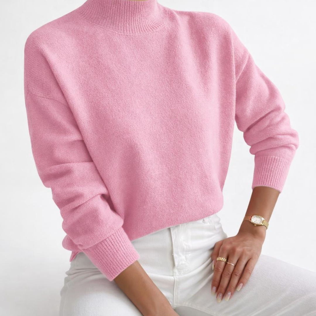 Stylish Women's Turtleneck Sweater - Soft