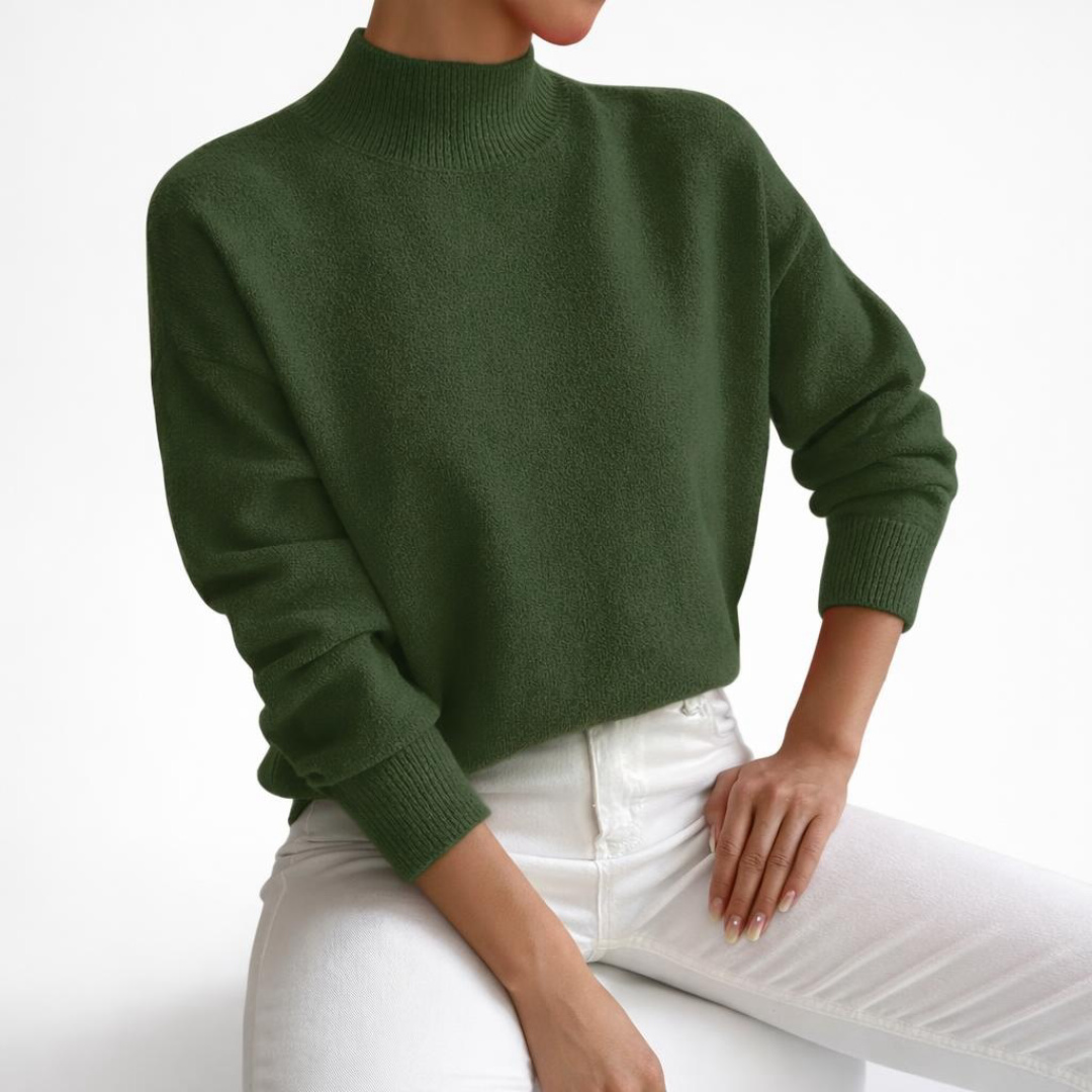 Stylish Women's Turtleneck Sweater - Soft